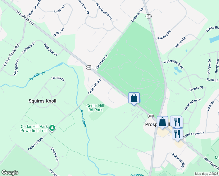 map of restaurants, bars, coffee shops, grocery stores, and more near 1217 Horsham Road in Ambler