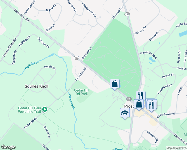 map of restaurants, bars, coffee shops, grocery stores, and more near 1217 Horsham Road in Ambler