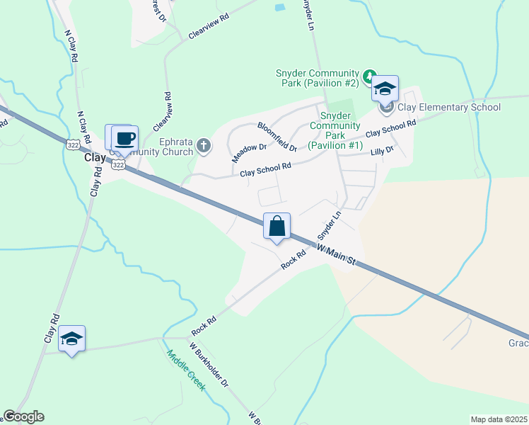 map of restaurants, bars, coffee shops, grocery stores, and more near 330 Mount Olive Lane in Ephrata