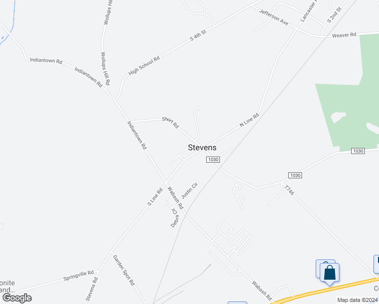 map of restaurants, bars, coffee shops, grocery stores, and more near 30 South Line Road in Stevens