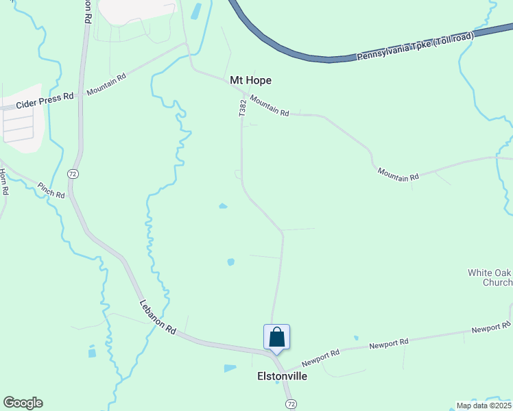 map of restaurants, bars, coffee shops, grocery stores, and more near 2052 East Mount Hope Road in Manheim