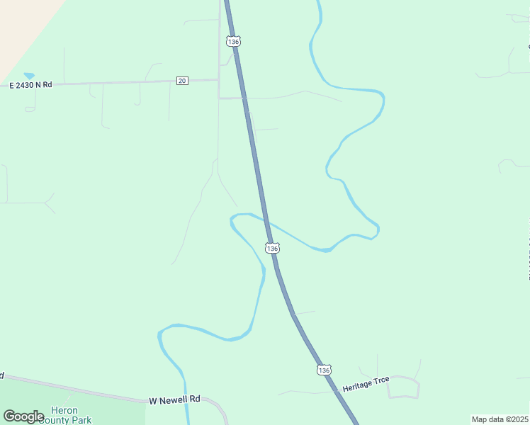 map of restaurants, bars, coffee shops, grocery stores, and more near 23943 County Road 1600 East in Danville