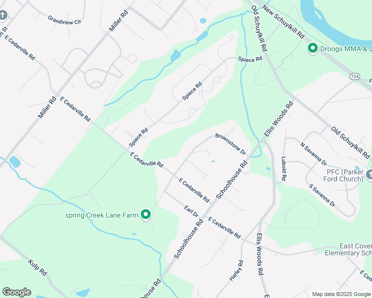 map of restaurants, bars, coffee shops, grocery stores, and more near 67 Brownstone Drive in Pottstown