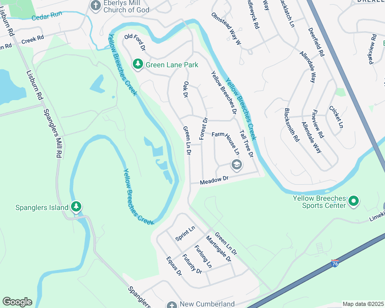 map of restaurants, bars, coffee shops, grocery stores, and more near 237 Green Lane Drive in Camp Hill