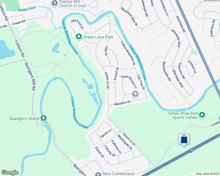 map of restaurants, bars, coffee shops, grocery stores, and more near 237 Green Lane Drive in Camp Hill