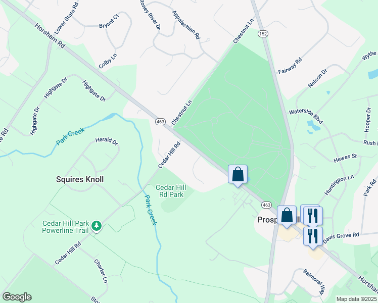 map of restaurants, bars, coffee shops, grocery stores, and more near 1219 Horsham Road in Ambler