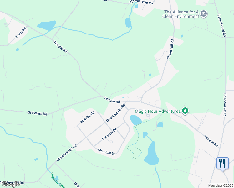 map of restaurants, bars, coffee shops, grocery stores, and more near 1079 Temple Road in Pottstown