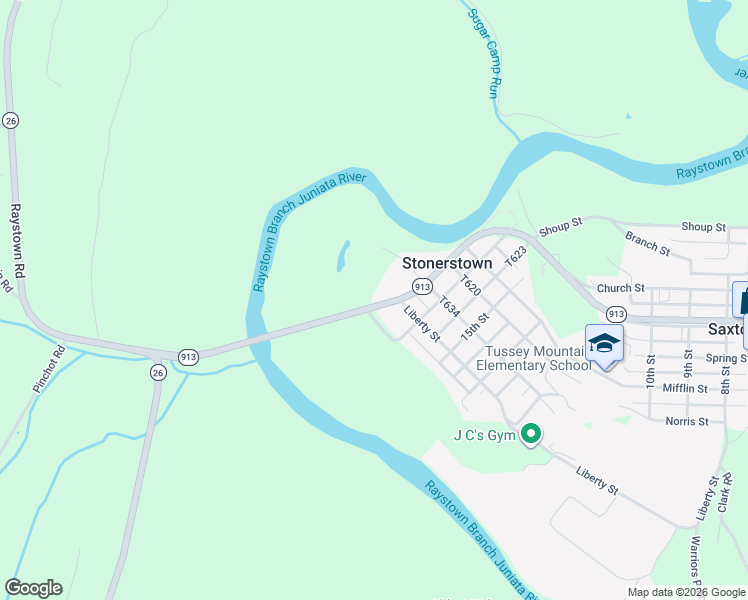 map of restaurants, bars, coffee shops, grocery stores, and more near Highway 913 in Saxton