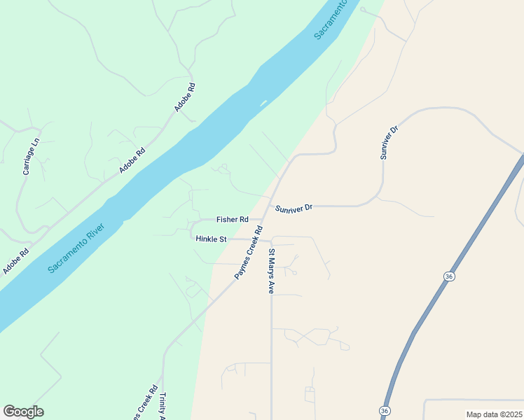 map of restaurants, bars, coffee shops, grocery stores, and more near 14545 Paynes Creek Road in Red Bluff