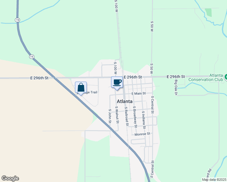 map of restaurants, bars, coffee shops, grocery stores, and more near 110 North Walnut Street in Atlanta