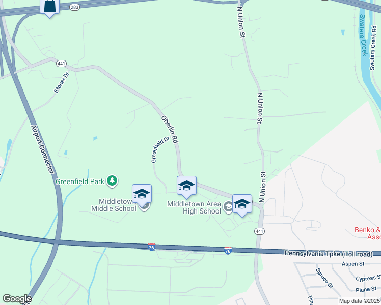map of restaurants, bars, coffee shops, grocery stores, and more near 250 Oberlin Road in Middletown