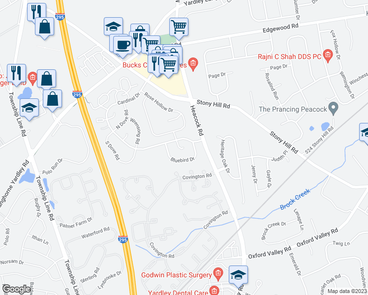 map of restaurants, bars, coffee shops, grocery stores, and more near 572 Thrush Court in Morrisville