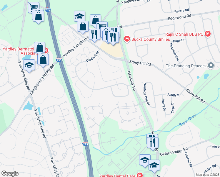 map of restaurants, bars, coffee shops, grocery stores, and more near 1691 Bluebird Drive in Morrisville