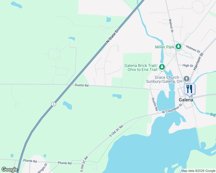 map of restaurants, bars, coffee shops, grocery stores, and more near 8819 Dustin Road in Galena