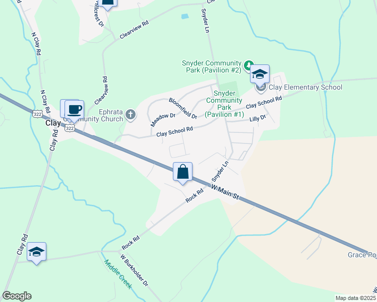map of restaurants, bars, coffee shops, grocery stores, and more near 418 Mount Olive Lane in Ephrata