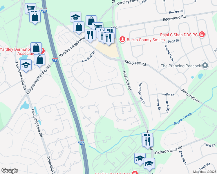 map of restaurants, bars, coffee shops, grocery stores, and more near 1691 Bluebird Drive in Morrisville