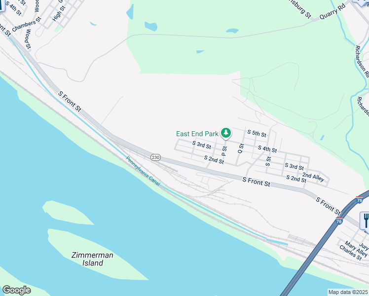 map of restaurants, bars, coffee shops, grocery stores, and more near 2105 South 2nd Street in Steelton