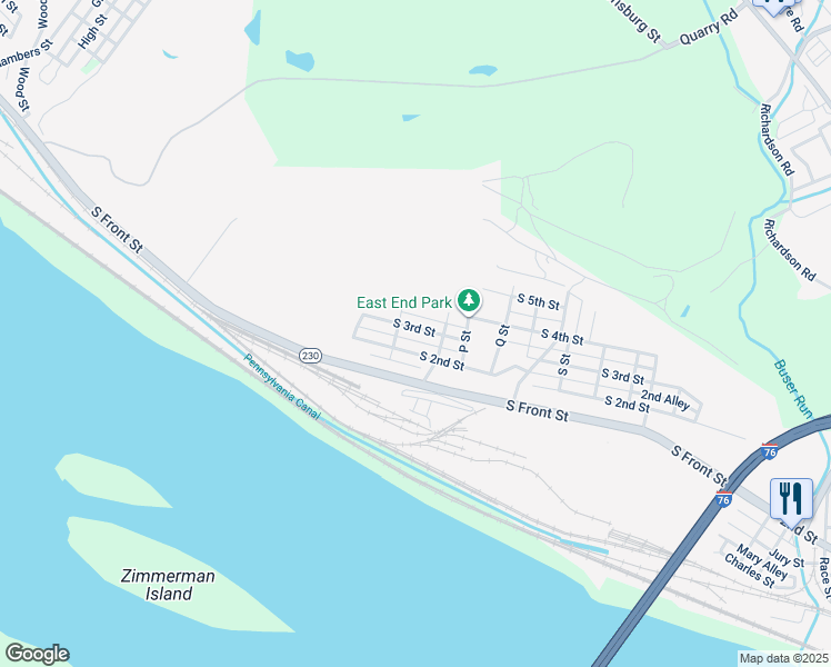map of restaurants, bars, coffee shops, grocery stores, and more near 2140 South 3rd Street in Steelton