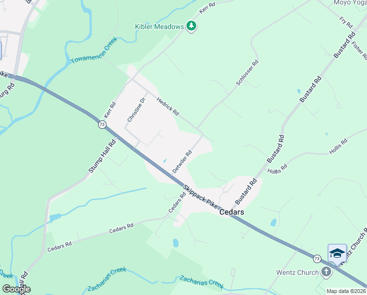 map of restaurants, bars, coffee shops, grocery stores, and more near 1934 Detwiler Road in Harleysville