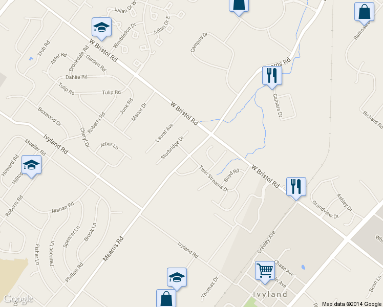 map of restaurants, bars, coffee shops, grocery stores, and more near 1310 Mearns Rd in Warminster