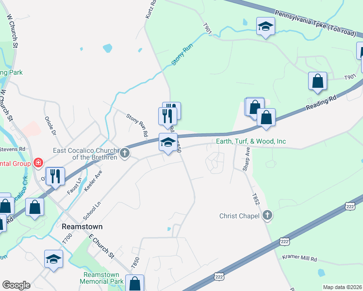 map of restaurants, bars, coffee shops, grocery stores, and more near 145 T700 in Stevens