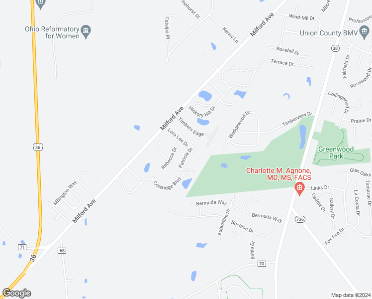 map of restaurants, bars, coffee shops, grocery stores, and more near 1501 Patricia Drive in Marysville