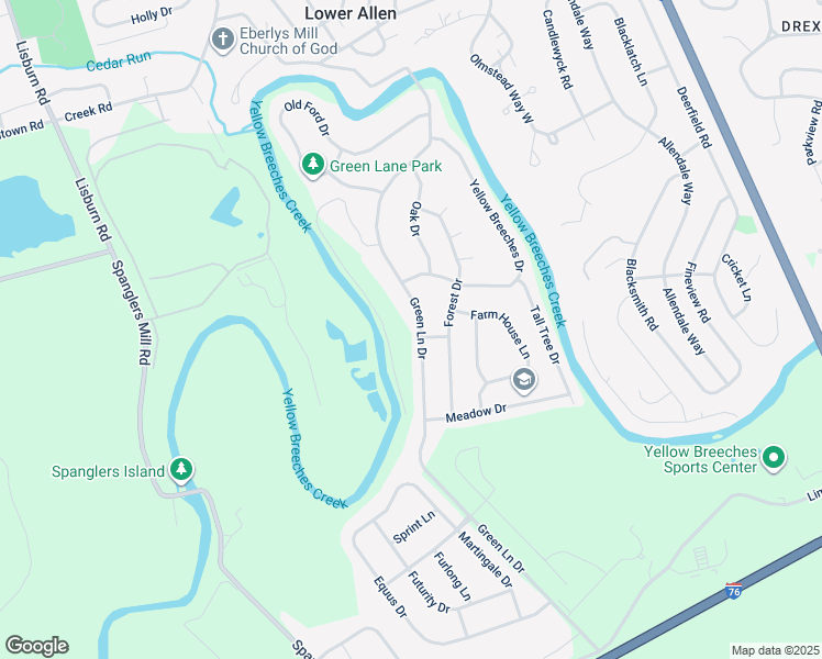 map of restaurants, bars, coffee shops, grocery stores, and more near 234 Green Lane Drive in Camp Hill