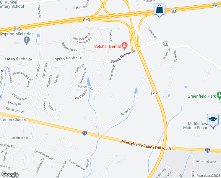 map of restaurants, bars, coffee shops, grocery stores, and more near 22 Riverview Drive in Middletown