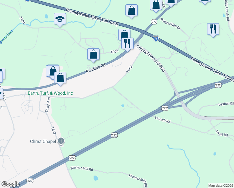 map of restaurants, bars, coffee shops, grocery stores, and more near 105 Lausch Road in Denver