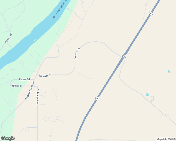 map of restaurants, bars, coffee shops, grocery stores, and more near 22980 Tanglewood Drive in Red Bluff