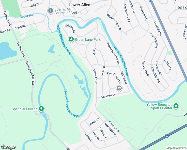 map of restaurants, bars, coffee shops, grocery stores, and more near 232 Green Lane Drive in Camp Hill