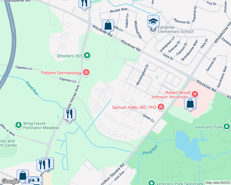 map of restaurants, bars, coffee shops, grocery stores, and more near 78 Willow Court in Hamilton Township