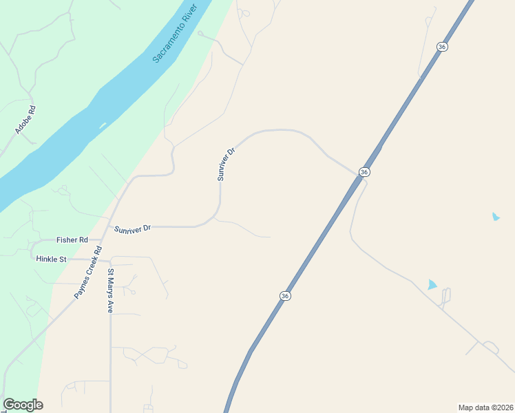 map of restaurants, bars, coffee shops, grocery stores, and more near 22980 Tanglewood Drive in Red Bluff