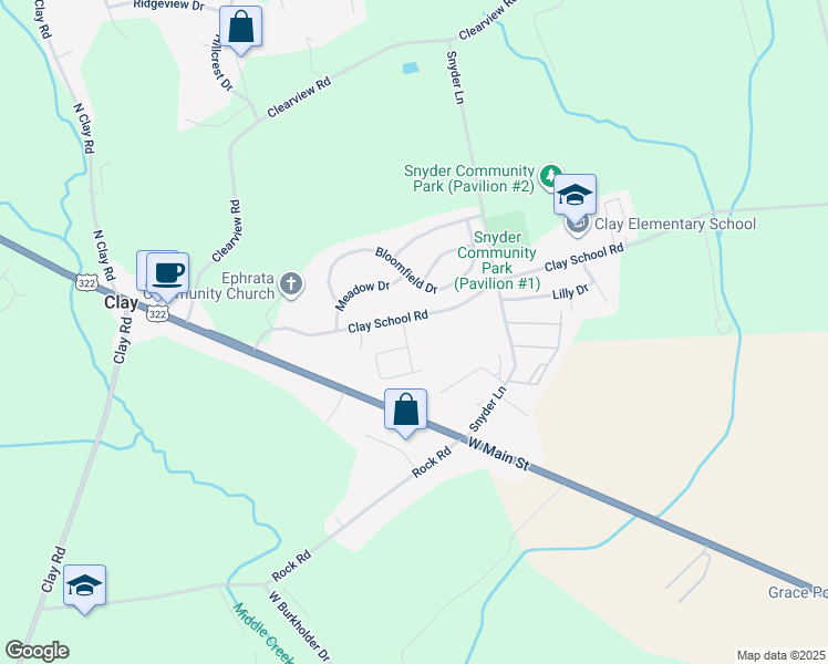 map of restaurants, bars, coffee shops, grocery stores, and more near 16 Bethlehem Lane in Ephrata