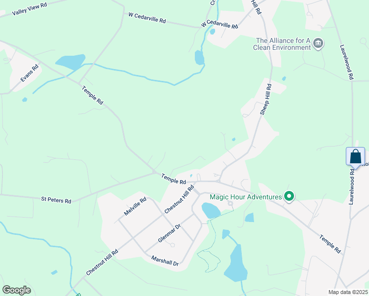 map of restaurants, bars, coffee shops, grocery stores, and more near 1087 Temple Road in Pottstown