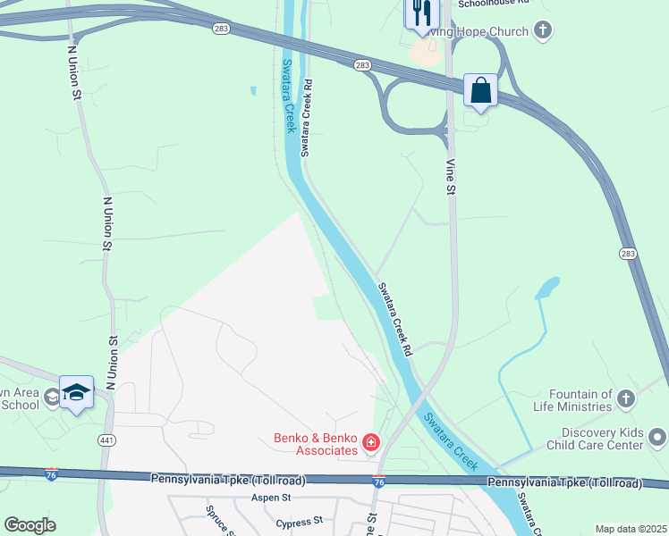 map of restaurants, bars, coffee shops, grocery stores, and more near 1425 Vine Street in Middletown