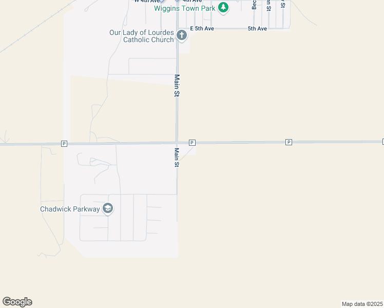 map of restaurants, bars, coffee shops, grocery stores, and more near 4550 County Road P in Wiggins