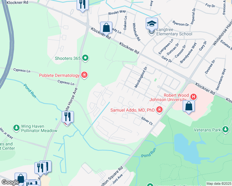 map of restaurants, bars, coffee shops, grocery stores, and more near 66 Willow Court in Hamilton Township