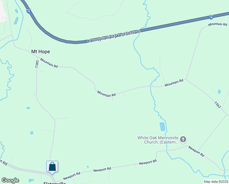 map of restaurants, bars, coffee shops, grocery stores, and more near 2056 Mountain Road in Manheim