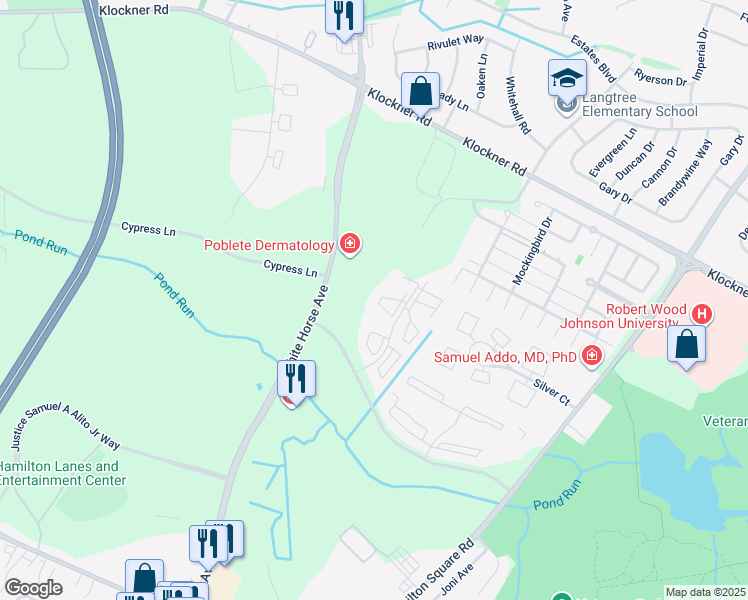 map of restaurants, bars, coffee shops, grocery stores, and more near 40 Holly Court in Trenton