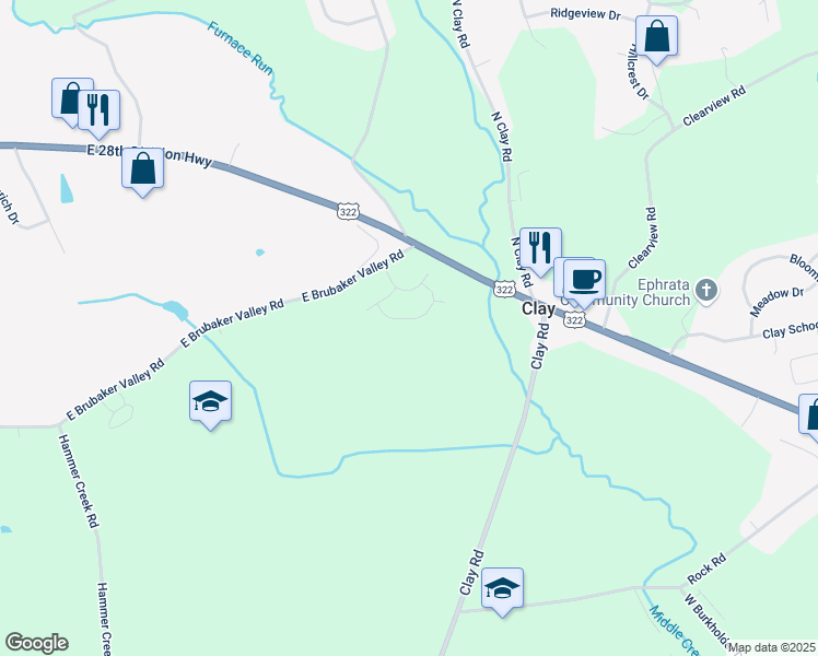 map of restaurants, bars, coffee shops, grocery stores, and more near 111 East Manor Drive in Lititz