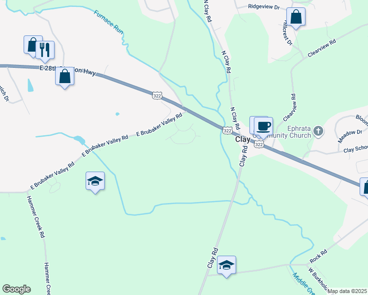 map of restaurants, bars, coffee shops, grocery stores, and more near 111 East Manor Drive in Lititz