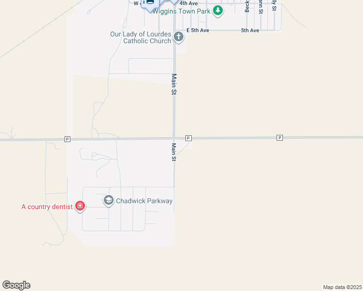 map of restaurants, bars, coffee shops, grocery stores, and more near 105 Parkview Court in Wiggins