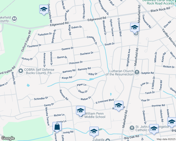map of restaurants, bars, coffee shops, grocery stores, and more near 391 Ramsey Road in Morrisville