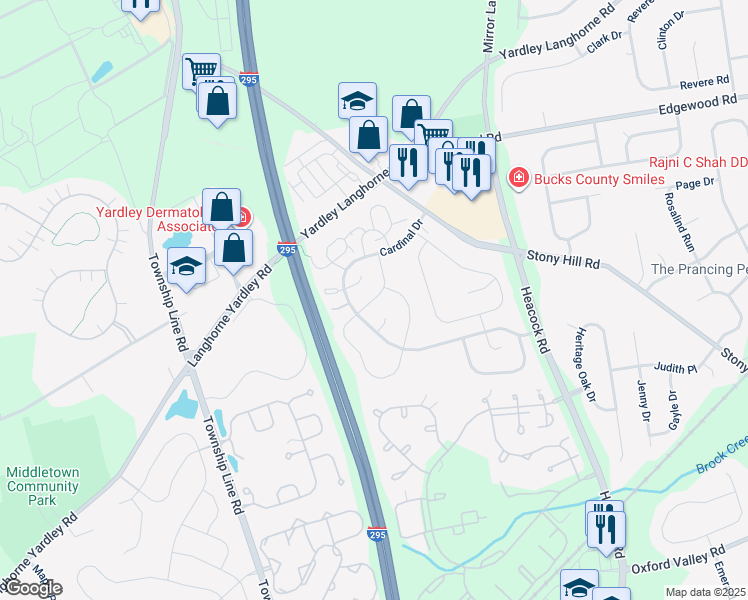 map of restaurants, bars, coffee shops, grocery stores, and more near 1784 North Dove Road in Morrisville