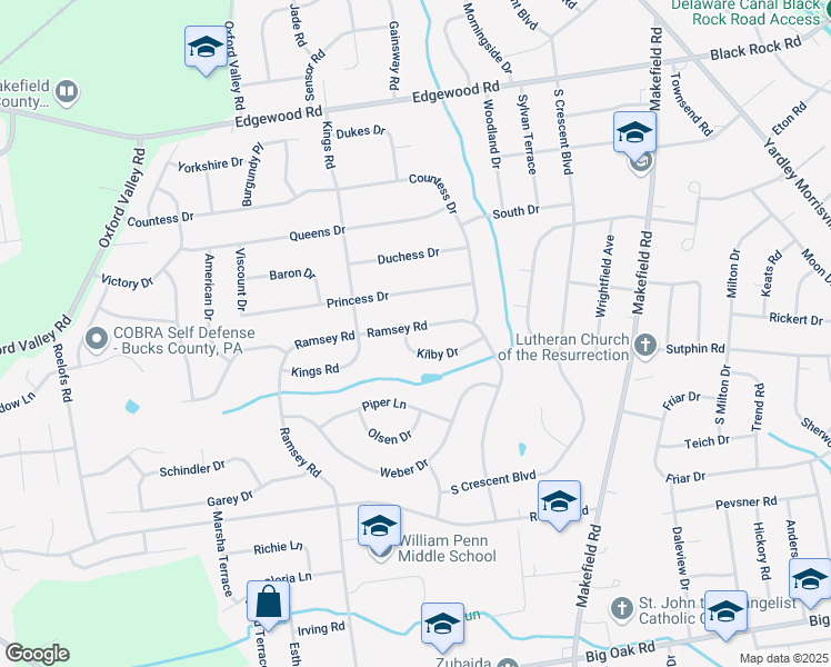 map of restaurants, bars, coffee shops, grocery stores, and more near 391 Ramsey Road in Morrisville