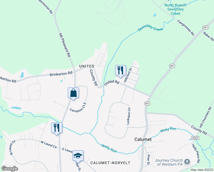 map of restaurants, bars, coffee shops, grocery stores, and more near 52 United Road in Mount Pleasant