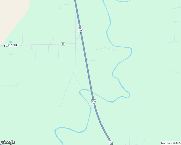 map of restaurants, bars, coffee shops, grocery stores, and more near 23943-24101 County Road 1600 East in Danville