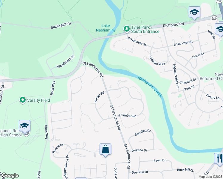 map of restaurants, bars, coffee shops, grocery stores, and more near 3 Parkview Circle in Holland