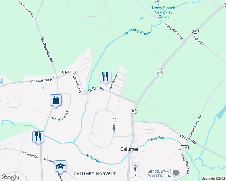 map of restaurants, bars, coffee shops, grocery stores, and more near 104 Larkspur Circle in Mount Pleasant